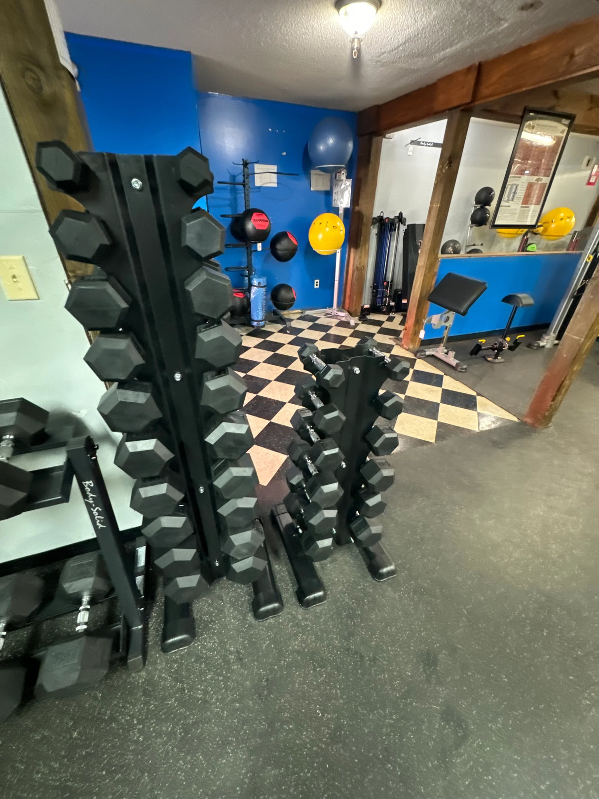 EU Branded Private Label Premium Vertical Hex Dumbbell Rack 6 Pair - Exercise Unlimited