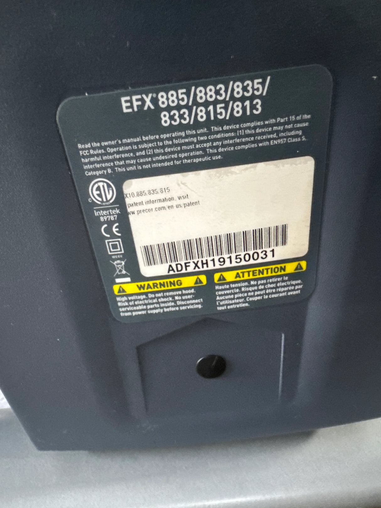 Pre-Owned Precor EFX 835 Elliptical