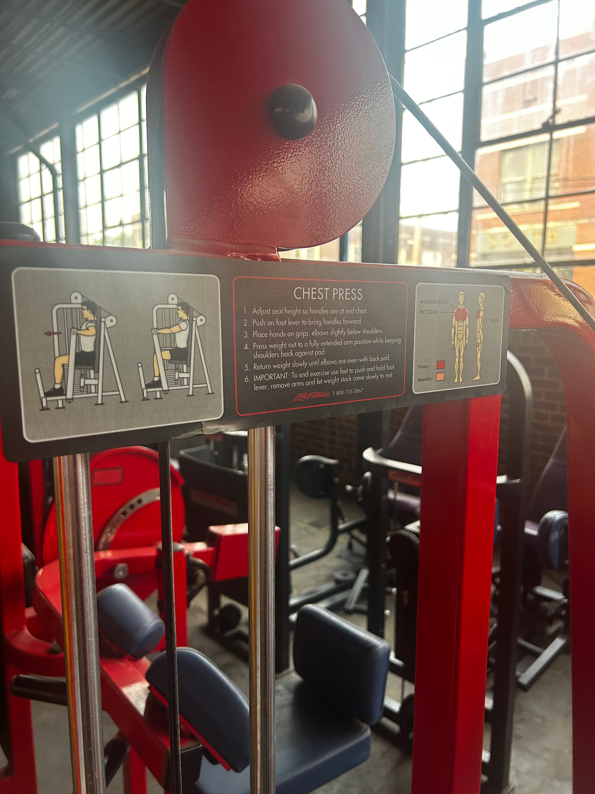 Pre-Owned Life Fitness Pro Series Chest Press (Red)