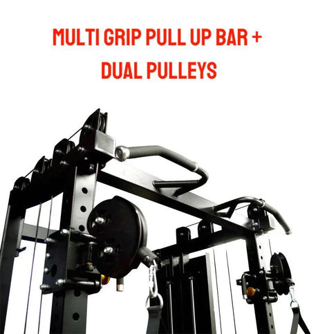 EU Commercial Functional Trainer + Squat Rack with 1:1 Ratio Weight Stacks - Exercise Unlimited