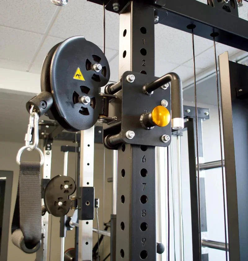 EU Commercial Functional Trainer + Squat Rack with 1:1 Ratio Weight Stacks - Exercise Unlimited