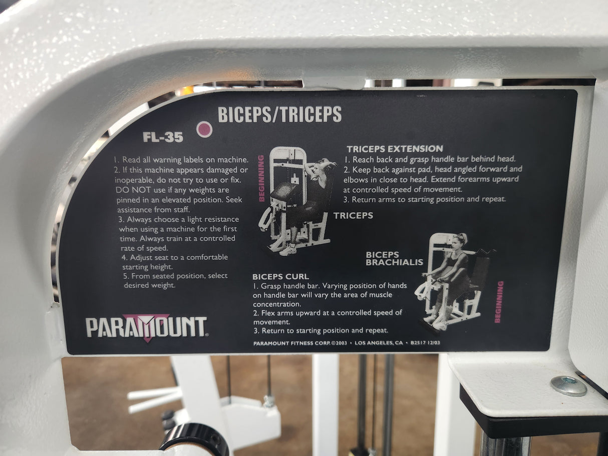 Pre-Owned Paramount FL-35 Bicep / Tricep