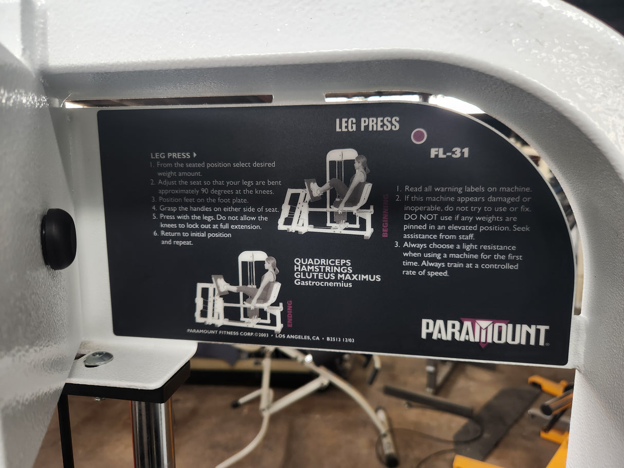 Pre-Owned Paramount FL-31 Leg Press