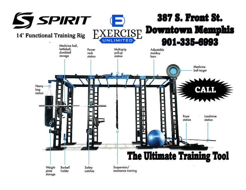 Spirit Fitness FTS900 14' Expanded Functional Rig (Standard Accessory ...