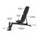 Inspire Fitness FID7 PRO Multi-Adjustable Weight Bench (Takes Attachments)