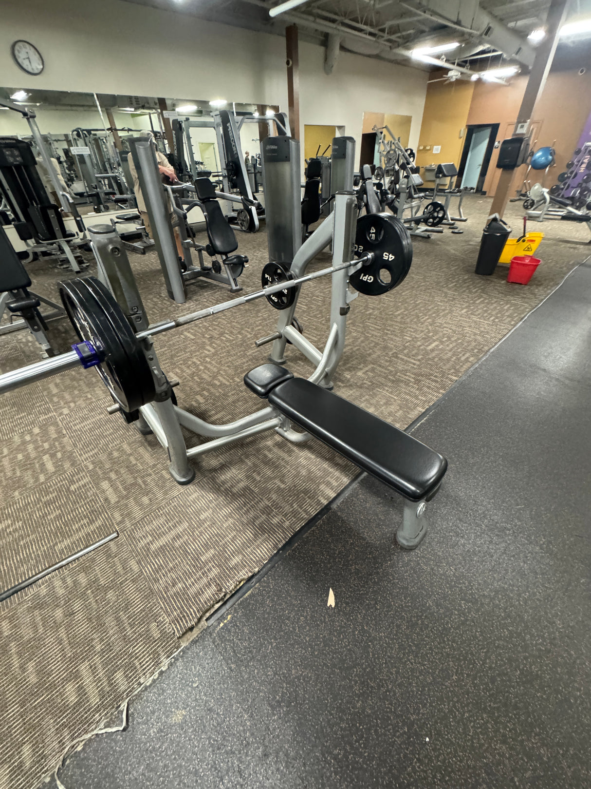 Pre-Owned Life Fitness Signature Series Olympic Flat Bench w/ Plate Storgae