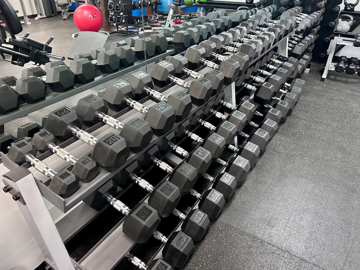 Hex Rubber Dumbbells - NEW