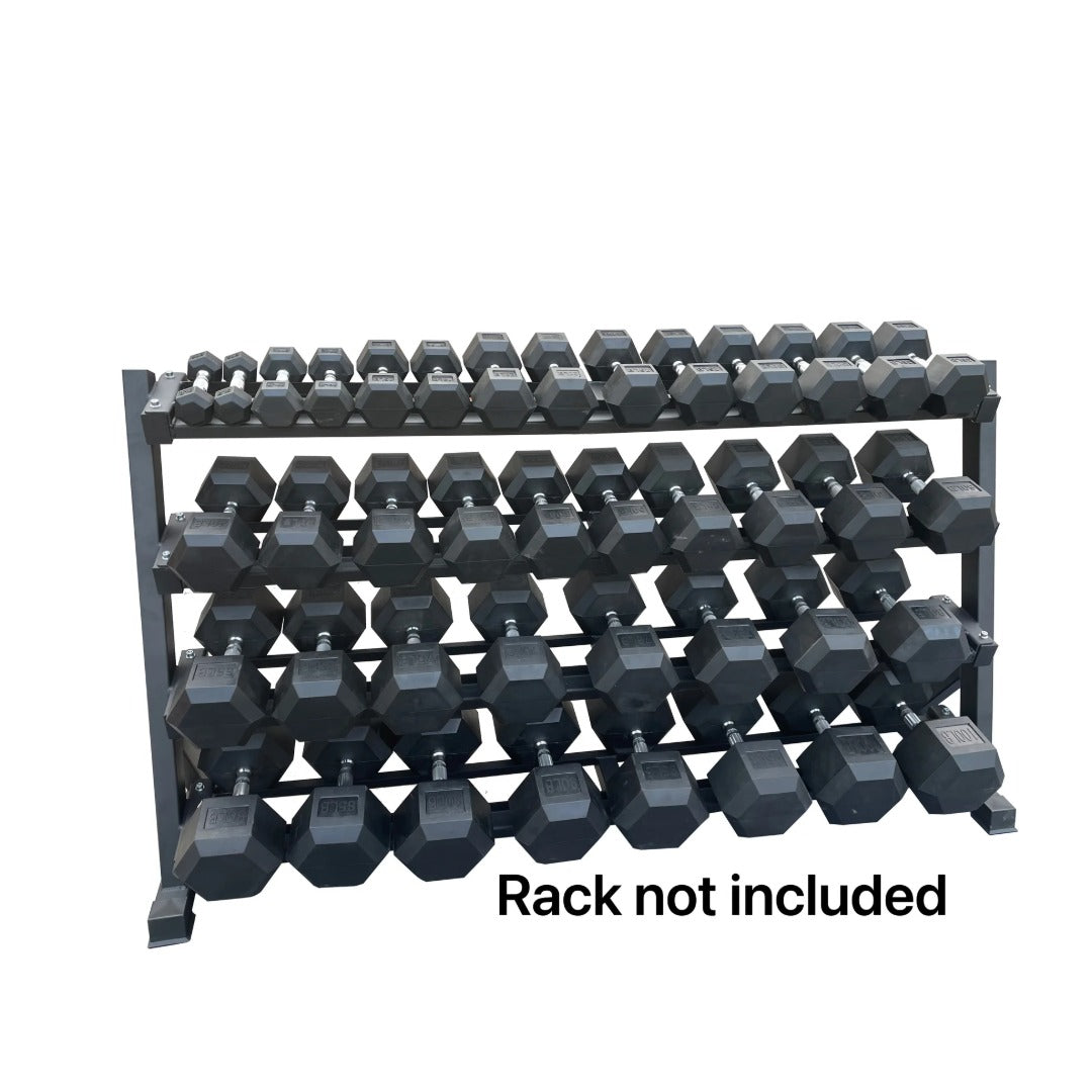 Exercise Unlimited Rubber Hex Dumbbell Set