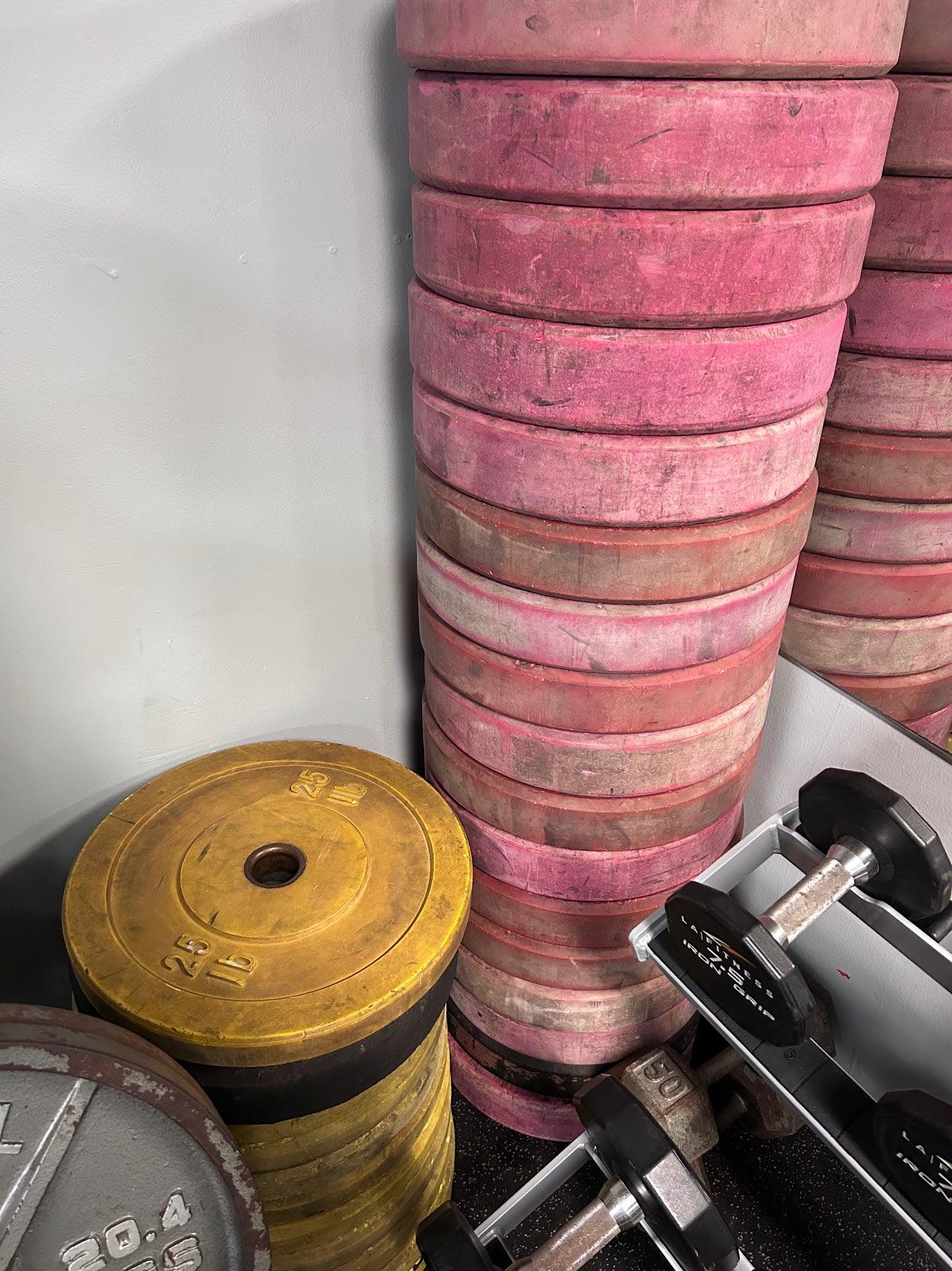 Pre-Owned York Colored 25 & 45lb Plates - priced per pound - ExerciseUnlimited