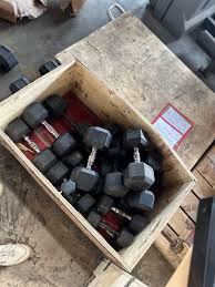 Pre-Owned Cap 5-50lb Rubber Hex Dumbbell Set w/ Contoured Handles