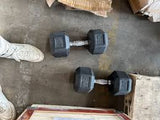 Pre-Owned Cap 5-50lb Rubber Hex Dumbbell Set w/ Contoured Handles